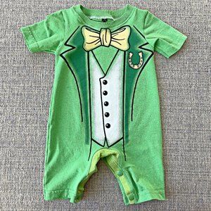 St. Patrick's Day funny t shirt baby romper Handmade vintage t shirt size 3 m